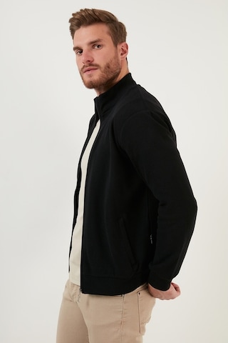 Buratti Pamuklu Fermuarlı Dik Yaka Cepli Erkek Hırka 456210 Siyah