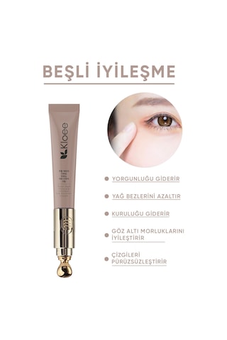 Kloee Yaşlanma Ve Kırışıklık Karşıtı Titreşimli Elektrik Masajlı Göz Altı Halka Ve Morluk Bakım Kremi 20 ML