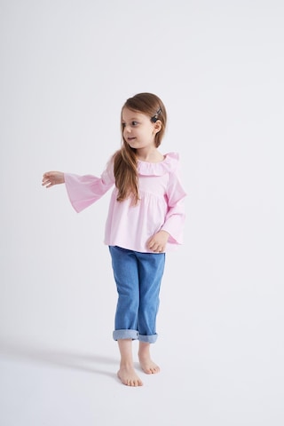 Oliventhekid Pembe Poplin Bluz Pembe Pembe