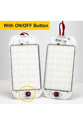 2 Adet 12 Volt Kamyon Ve Karavan Tavan Lambası 48 Led