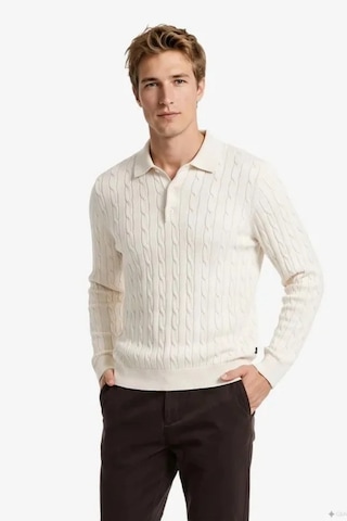 Nautica Erkek Bej Regular Fit Triko Kazak-24789 Açık Bej