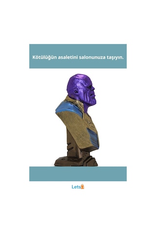 Marvel Thanos Büst 17x10 Cm Detaylı Ve Dayanıklı Figür 1 Adet