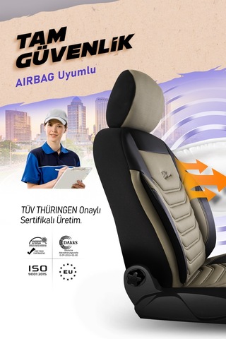 Panda Peru Serisi Pike Kumaş Ön İki Oto Koltuk Kılıfı