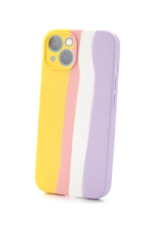 İphone 12 Uyumlu Kılıf Gökkuşağı Rainbow Lansman Silikon-leke Tutmayan Yüzey-tam Koruma Sağlar Sarı