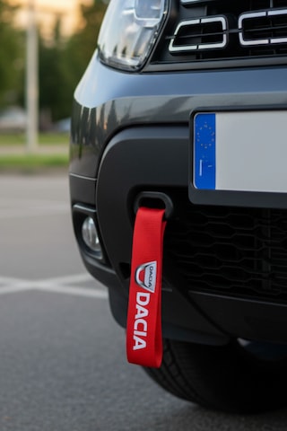 Dacia Uyumlu Çıt Çıtlı Tampon Dili Çeki İpi Spor Görünümlü Oto Tampon Sticker & Arma Aksesuar Kırmızı