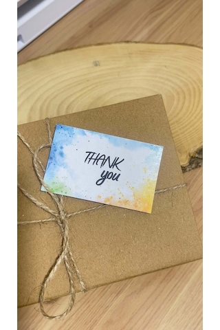 E-ticaret Teşekkür Kartı Thank You Yazılı 5x8 Cm 100 Adet