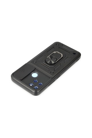 Uray Store Realme C25y Kılıf Pars Lens Yüzüklü Silikon - Siyah
