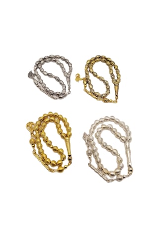 Han Ticarethane 4 Lü Altın Gümüş Benzetme Metal Tesbih Seti