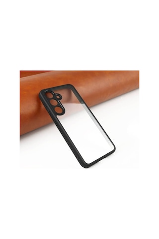 Galaxy S24 Plus Kılıf Kamera Korumalı Şeffaf Arka Yüzey Zore New Roll Kapak Siyah