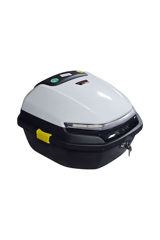 Motosiklet Arka Çanta 33 Litre Beyaz Stop Işıklı Sinyalli-2167