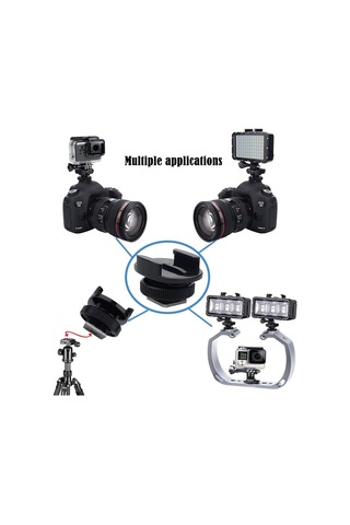 Lexroo Slr Kamera Gopro Kamera Işık Ve Diğer Aksiyon Kameraları İçin Montaj Işık Adaptörü Soğuk Standart