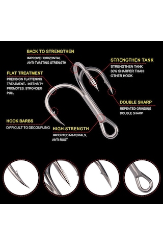 MSO VIP Kalite 3 Kollu 2X & 4X Yüksek Karbonu Olta Balık İğne