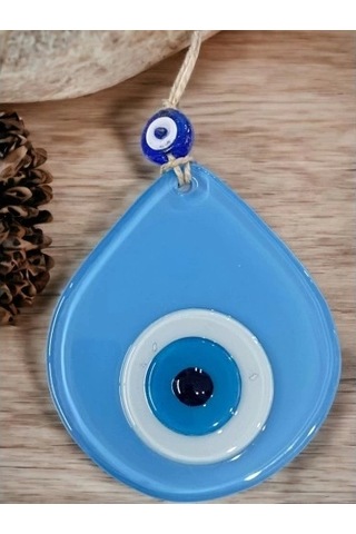 Orta Boy Mavi Damla Desen Nazar Boncuklu Duvar Dekoru Cam Duvar Süsü
