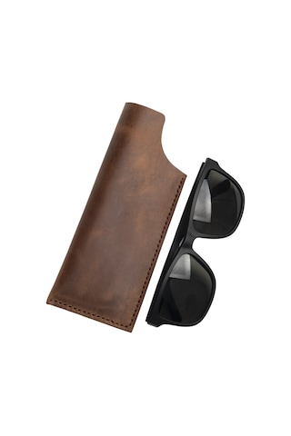 Lost Slope El Yapımı Hakiki Deri Gözlük Kılıfı Kahverengi