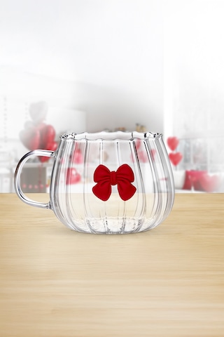 Glass In Love Romantik Fiyonklu Borosilikat Kupa