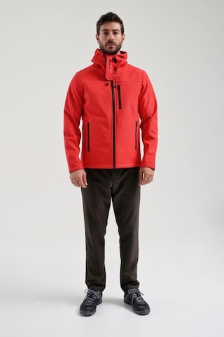 Exuma 2311100 Erkek Kırmızı Yağmur Rüzgar Geçirmez Softshell Özellikli Mont 001