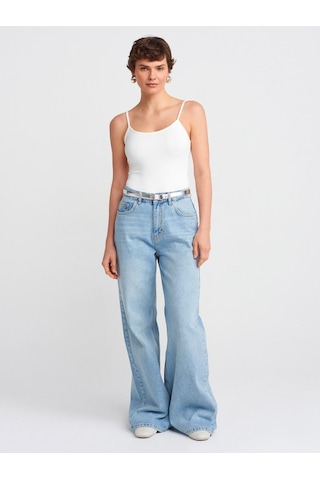 20901 İnce Askılı Poliamid Top-ekru-11363 Beyaz