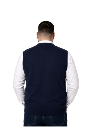 Battalmoda Erkek Büyük Beden Lacivert Cepli Triko Yelek 3xl-4xl-5xl-6xl