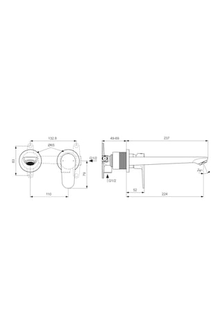 Cerafine O Ankastre Lavabo Bataryası-chrome-kıt2 Bd133aa Krom