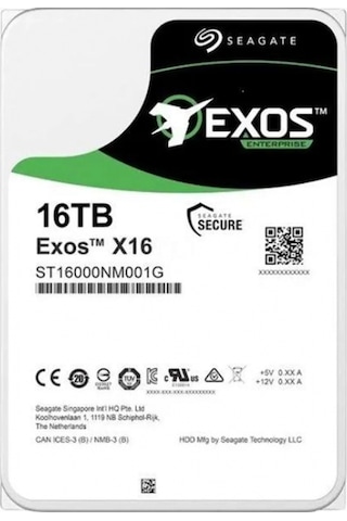 Seagate Exos X16, St16000nm001g, 3.5" , 16tb, 256mb, 7200 Rpm, 7/24 Enterprise, Data Center-güvenlik-nas-server, Hdd