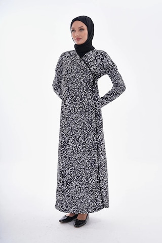 Puantiyeli Yandan Bağlamalı Namaz Elbisesi-21007 Gül Kurusu