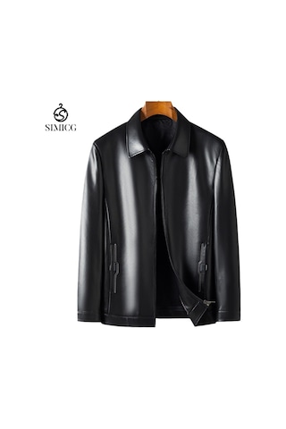 Yeni Bol Günlük Hafif Deri Ceket Siyah