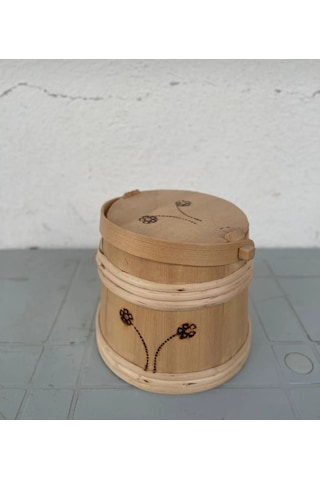Ahşap 2lt Külek Tereyağ Saklama Kabı 22cm Ahşap