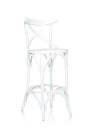 Thonet Ahşap Bar Sandalyesi Beyaz