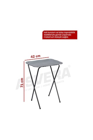 Asvera Zenith Pratik Katlanabilir Kamp Sehpası - Metal Gövdeli Portatif Balkon Ve Piknik Masası Diğer