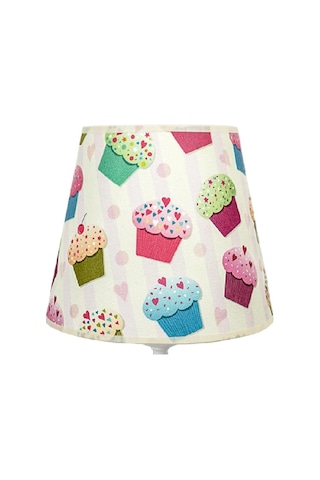 Şenay Aydınlatma Çocuk Odası Silindir Kumaş Abajur-Pembe Cupcake Diğer