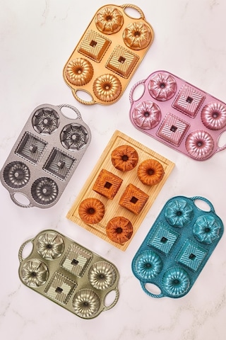 Emsan Griss Six In One Döküm Kek Kalıbı Gri 6'Lı