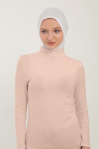 Sonbaharmoda Kadın Uzun Kollu Yarım Balıkçı Yakalı Penye Likralı Body - Bej Bej
