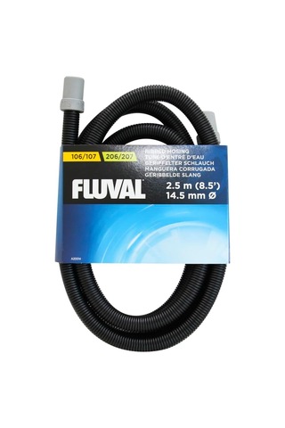 Fluval Oluklu Yedek Hortum 2,5 M, Çap 24/28 Mm Fluval Dış Filtre 104, 204, 105, 205, 106 Ve 206 İçin, Siyah/gri