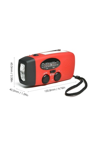 Dofolink Kırmızı Avrupa Versiyonu Güneş Enerjili El Çevirerek Şarj Edilebilir Acil Radyo - Am/fm/noaa Alıcı Ve 3 Led Fener
