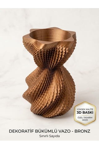 3d Bakır Bronz Modern Vazo Özel Tasarım