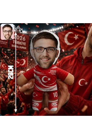 Bk Gift Kişiye Özel Türkiye Taraftar Temalı 2026 Dünya Kupası Tasarımlı Bebek Yastık -3, Tek Yürek Milli Takım Ruhu Çok Renkli