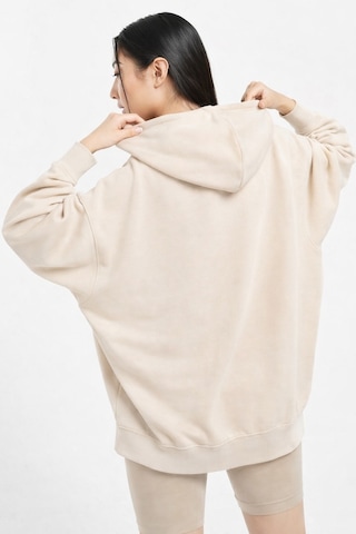 Nike Sportswear Essentials Oversize Fleece Full Zip Hoodie Kadın Oversize Kapüşonlu Sweatshirt Krem Krem