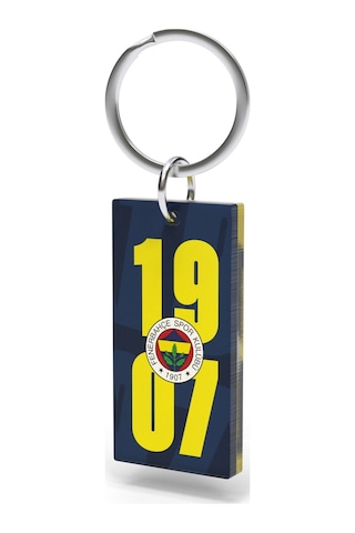 Fenerbahçe Lisanslı Sarı-lacivert 1907 Yazılı Anahtarlık Kanarya Ahşap Kutulu Sarı - Lacivert
