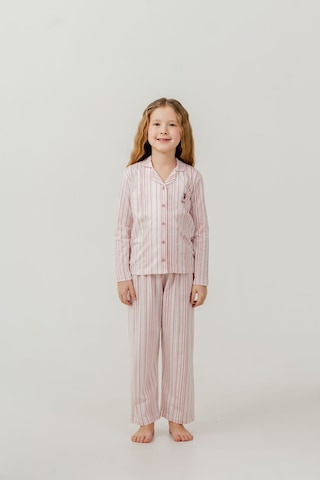 U.S. Polo Assn. Kız Çocuk Gömlek Pijama Takımı Nakışlı Krem Uzun Kol Pijama Takımı Us2728-c-v1 Us2728-c-v1
