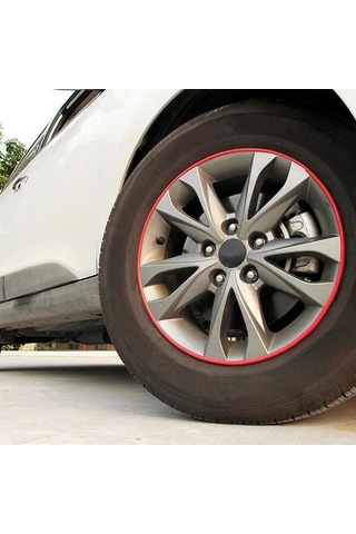 Willowhaven Kırmızı Jant Koruyucu Lastik Şerit Varyantvalue Jant Kenarı Kolluğu