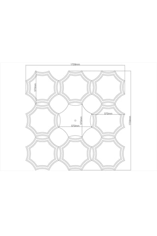 Motifpiyer Lamba Tavan Göbeği Modüler-8gen-eğri-54-9-parça-56cm