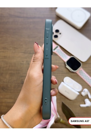 Samsung Galaxy A57 Uyumlu Kamera Korumalı Darbeye Dayanıklı Renk Atmayan Keep Silikon Kılıf Haki