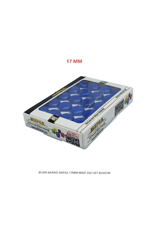 Bijon Kapağı Düz 17 Mm Mavi 20 Li Set