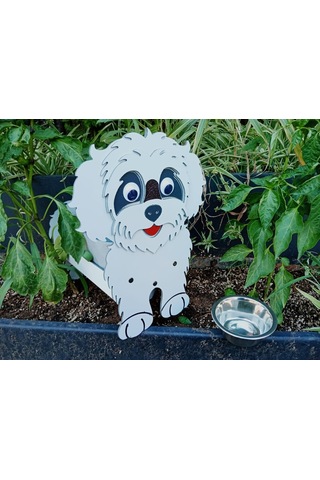 Köpek Saksı Standı Poodle Cins Saksı Hediyeli