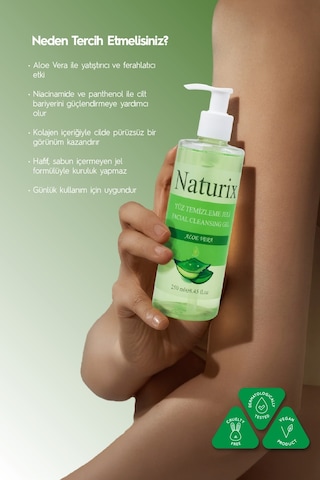 Naturix Aloe Vera Özlü Canlandırıcı Yüz Temizleme Jeli 250 ML