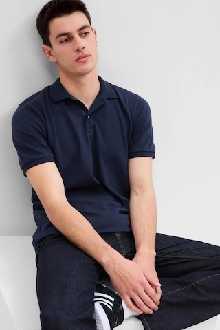 Gap Erkek Pique Polo Yaka Lacivert T-shirt-13472 Lacivert