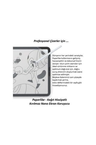 Apple Uyumlu iPad 9.7 2017 5.nesil Paperlike Nano Kırılmaz Ekran Koruyucu Kağıt Hissi