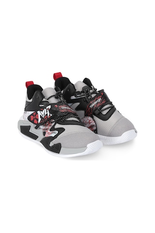 Slazenger Knıght I Unisex Çocuk Cırt Cırtlı Gri / Kırmızı Günlük Spor Ayakkabısı