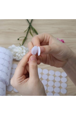 25 Adet 15Mm Yapışkanlı Yuvarlak Cırt Cırtlı Bant - Cırt Bant