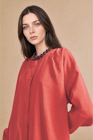 Defacto Relax Fıt Modal Uzun Kollu Koyu Mercan Tunik H5279ax26smrd352 Kırmızı-rd352